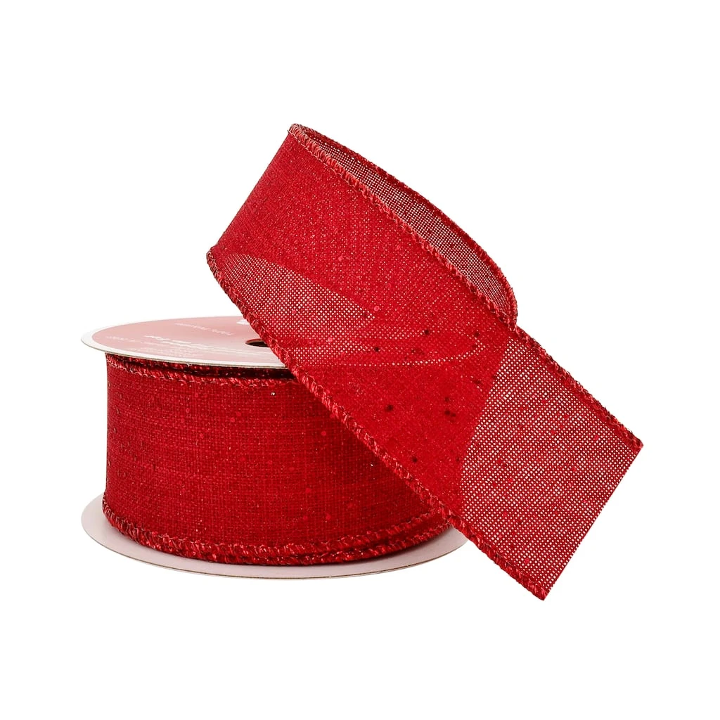 Best deal β€οΈ 1.5" x 10yd. Faux Linen Wired Ribbon by Celebrate It® β Christmas π 2 Best deal β€οΈ 1.5" x 10yd. Faux Linen Wired Ribbon by Celebrate It® β Christmas π - Image 2