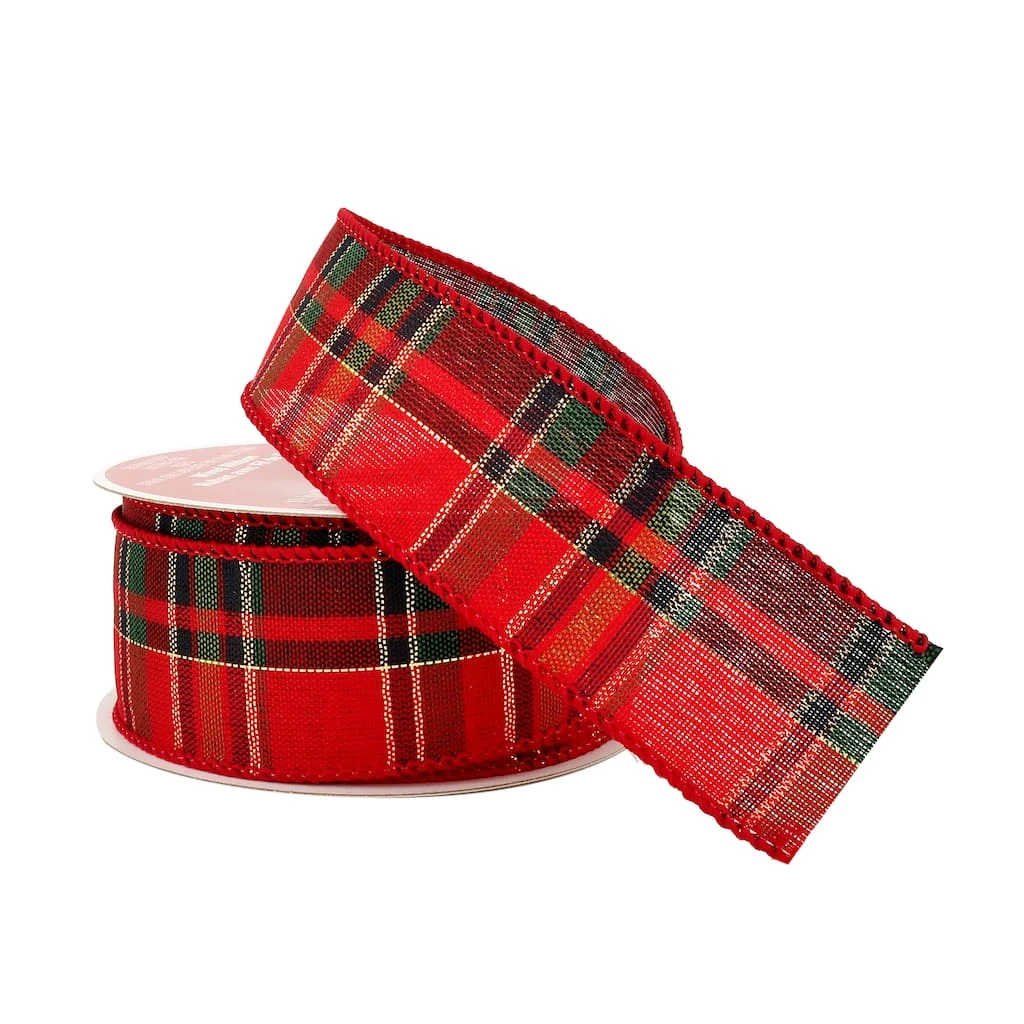 Cheap π 1.5" x 10yd. Wired Plaid Ribbon by Celebrate It® Christmas β 2 Cheap π 1.5" x 10yd. Wired Plaid Ribbon by Celebrate It® Christmas β - Image 2