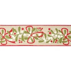 Buy ✔️ 2.5" x 20ft. Faux Linen Wired Mistletoe Ribbon by Celebrate It® 🥰 Christmas ⭐ 5 Buy ✔️ 2.5" x 20ft. Faux Linen Wired Mistletoe Ribbon by Celebrate It® 🥰 Christmas ⭐ -Celebrate It Sales Shop 10696087 3