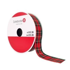 Cheap 🎁 7/8" x 24ft. Plaid Ribbon by Celebrate It® Christmas ⌛