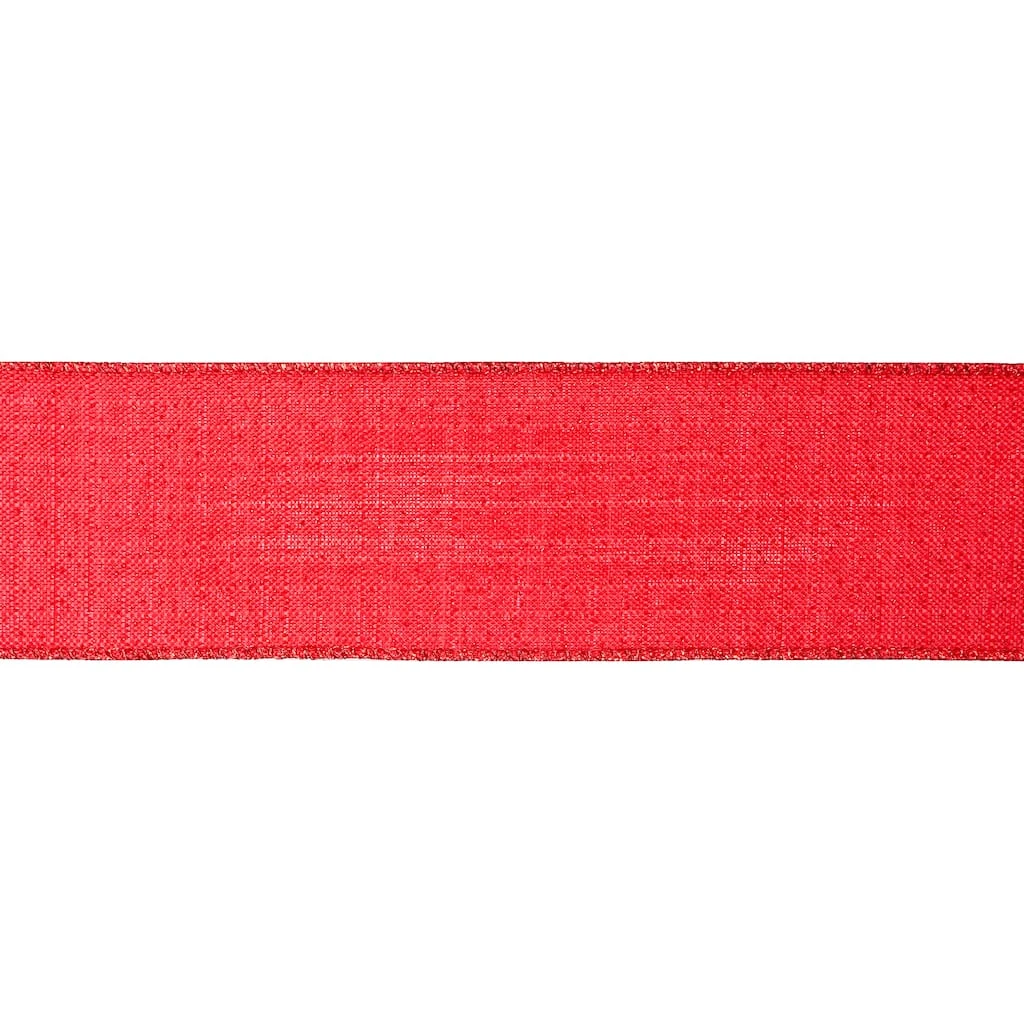 Buy π 2.5" x 20ft. Glitter Faux Linen Wired Ribbon by Celebrate It® Christmas π 3 Buy π 2.5" x 20ft. Glitter Faux Linen Wired Ribbon by Celebrate It® Christmas π - Image 3