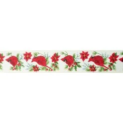 Budget 😉 1.5" x 10yd. Faux Linen Wired Cardinal Ribbon by Celebrate It® 🎉 Christmas ❤️ -Celebrate It Sales Shop 10696093 3