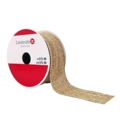 Cheapest 😉 1.5" x 30ft. Faux Linen Metallic Wired Ribbon by Celebrate It™ ❄ Christmas 🧨