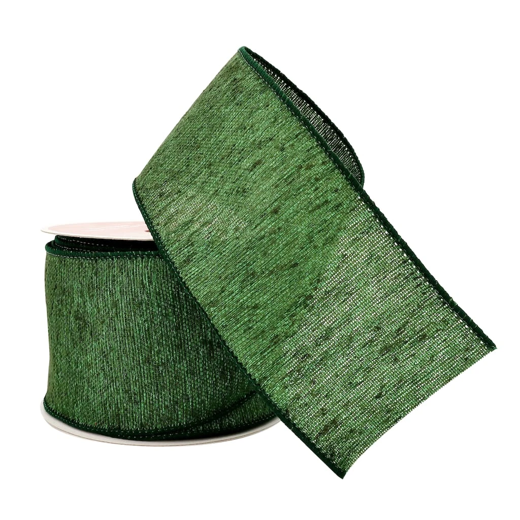 Best Pirce 🥰 2.5" x 20ft. Faux Linen Wired Ribbon by Celebrate It™ Christmas ✨ 2 Best Pirce 🥰 2.5" x 20ft. Faux Linen Wired Ribbon by Celebrate It™ Christmas ✨ - Image 2