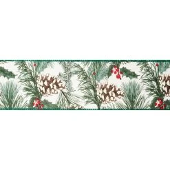 Cheap 👍 2.5" x 20ft. Faux Linen Wired Pinecone Ribbon by Celebrate It™ 😍 Christmas ⭐ -Celebrate It Sales Shop 10696116 3