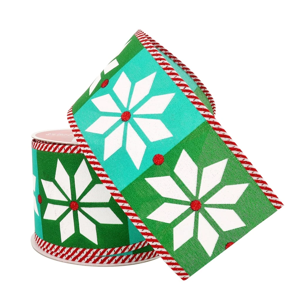 Brand new π₯ 2.5" x 20ft. Taffeta Wired Fair Isle Ribbon by Celebrate It™ β Christmas π 2 Brand new π₯ 2.5" x 20ft. Taffeta Wired Fair Isle Ribbon by Celebrate It™ β Christmas π - Image 2
