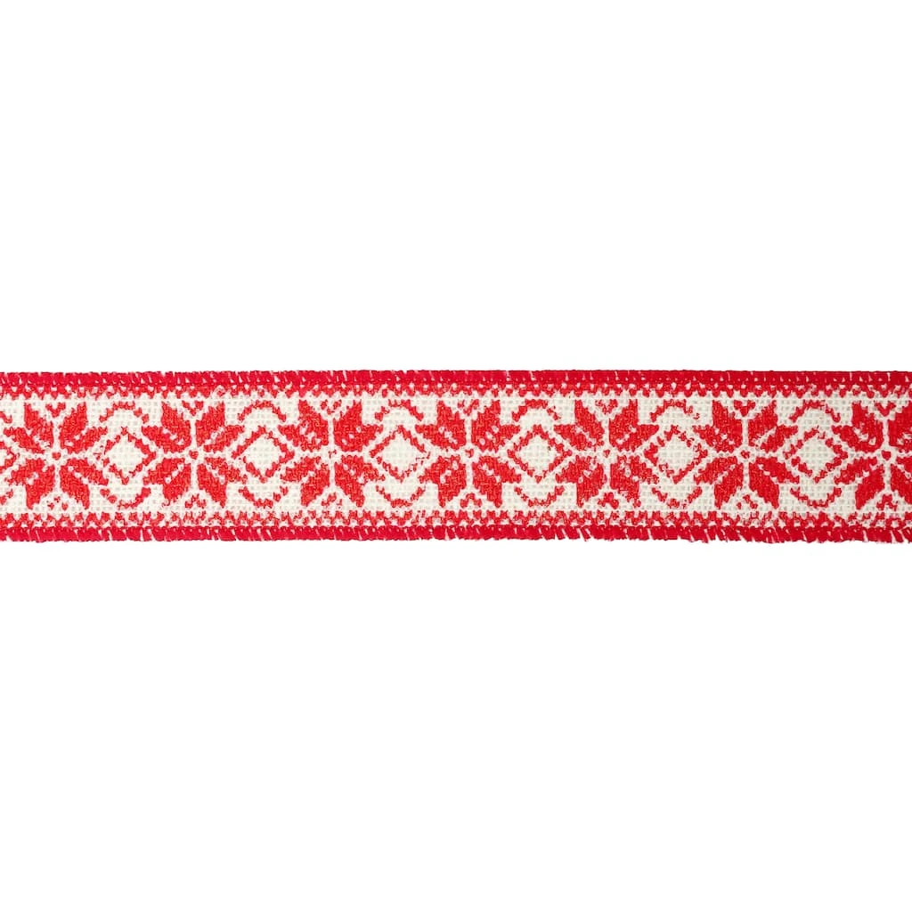 Buy π 1.5" x 18ft. Faux Burlap Wired Snowflake Ribbon by Celebrate It™ Christmas π 3 Buy π 1.5" x 18ft. Faux Burlap Wired Snowflake Ribbon by Celebrate It™ Christmas π - Image 3