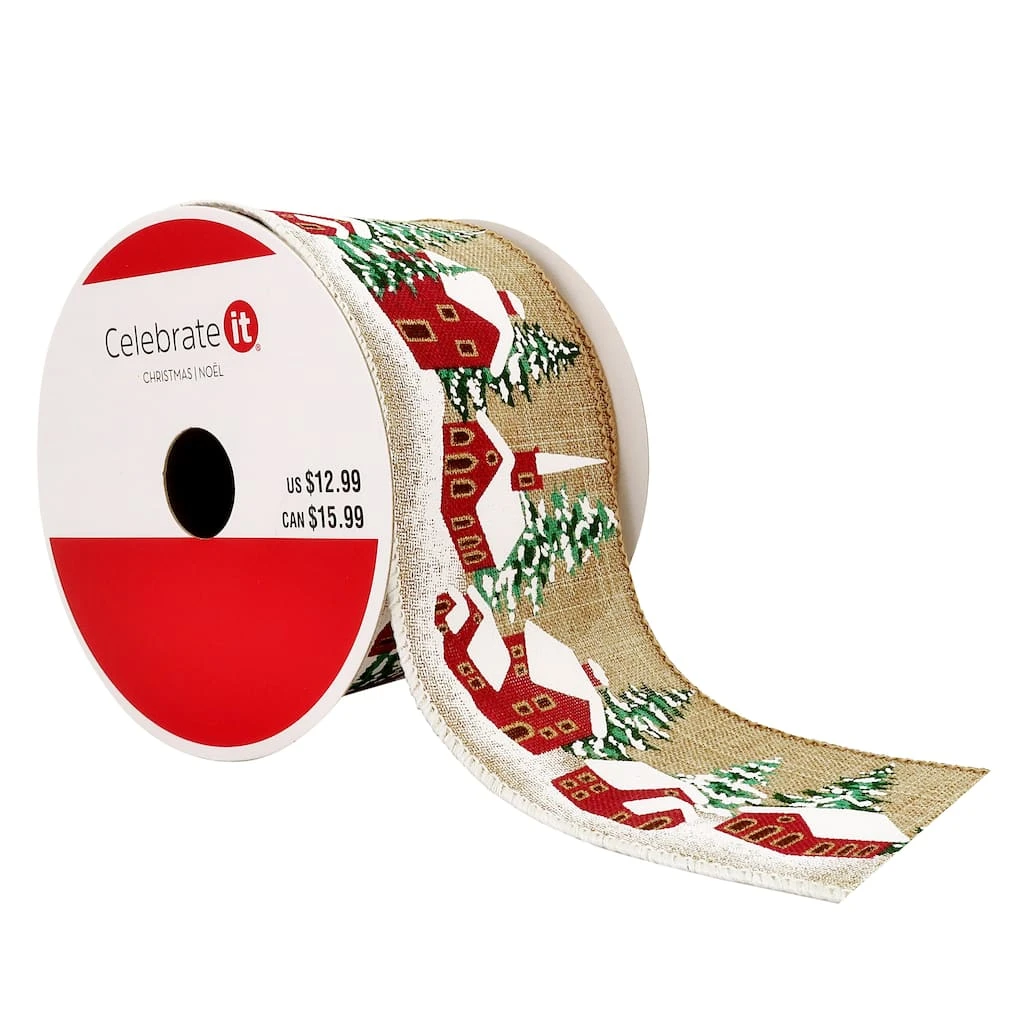 Top 10 ⭐ 2.5" x 20ft. Faux Linen Wired Cottage Ribbon by Celebrate It™ ⭐ Christmas 💯 1 Top 10 ⭐ 2.5" x 20ft. Faux Linen Wired Cottage Ribbon by Celebrate It™ ⭐ Christmas 💯