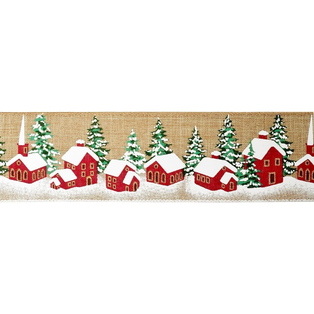 Top 10 ⭐ 2.5" x 20ft. Faux Linen Wired Cottage Ribbon by Celebrate It™ ⭐ Christmas 💯 3 Top 10 ⭐ 2.5" x 20ft. Faux Linen Wired Cottage Ribbon by Celebrate It™ ⭐ Christmas 💯 - Image 3