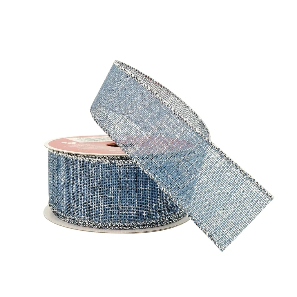 Cheapest π 1.5" x 30ft. Metallic Faux Linen Wired Ribbon by Celebrate It™ Christmas 𧨠2 Cheapest π 1.5" x 30ft. Metallic Faux Linen Wired Ribbon by Celebrate It™ Christmas 𧨠- Image 2