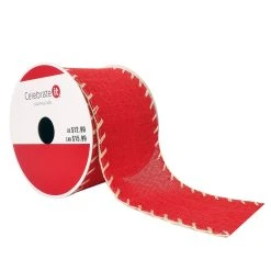Best reviews of 🔥 2.5" x 20ft. Faux Linen Wired Blanket Stitch Ribbon by Celebrate It™ ❄ Christmas 👍