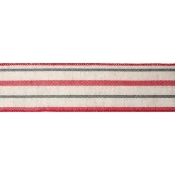 Top 10 💯 2.5" x 20ft. Faux Cotton Wired Stripes Ribbon by Celebrate It™ Christmas 🔥 -Celebrate It Sales Shop 10696143 3