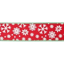Cheapest 🛒 2.5" x 20ft. Faux Linen Wired Snowflakes Ribbon by Celebrate It™ Christmas 🎉 -Celebrate It Sales Shop 10696147 3