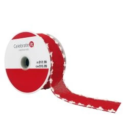 Top 10 🎁 1.5" x 25ft. Faux Linen Wired Pom Edge Ribbon by Celebrate It™ Christmas ✔️