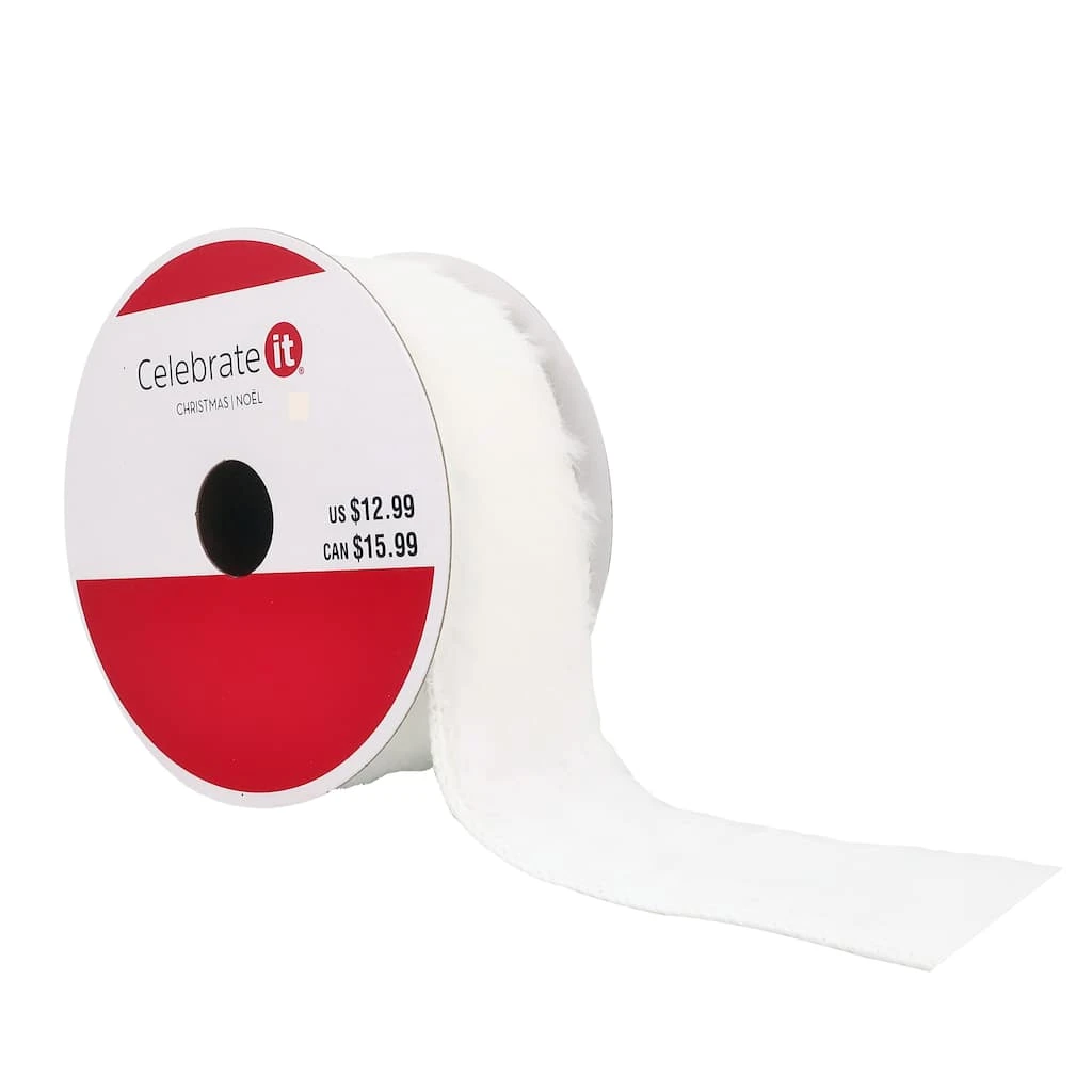 Budget ⭐ 1.5" x 15ft. Faux Fur Wired Ribbon by Celebrate It™ 😀 Christmas ❤️ 1 Budget ⭐ 1.5" x 15ft. Faux Fur Wired Ribbon by Celebrate It™ 😀 Christmas ❤️