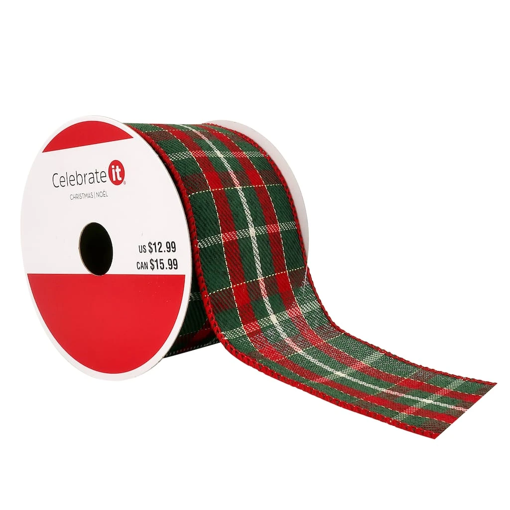 Best reviews of π 2.5" x 20ft. Metallic Wired Plaid Ribbon by Celebrate It™ Christmas π 1 Best reviews of π 2.5" x 20ft. Metallic Wired Plaid Ribbon by Celebrate It™ Christmas π