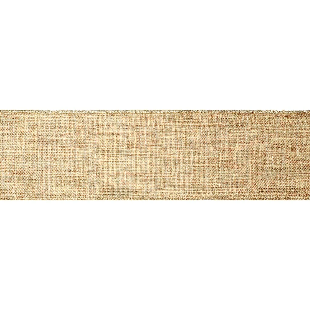 Cheap π 2.5" x 20ft. Metallic Faux Linen Wired Ribbon by Celebrate It™ Christmas π 3 Cheap π 2.5" x 20ft. Metallic Faux Linen Wired Ribbon by Celebrate It™ Christmas π - Image 3