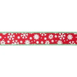 Best deal ❤️ 1.5" x 30ft. Faux Linen Wired Snowflakes Ribbon by Celebrate It™ Christmas 🔥 -Celebrate It Sales Shop 10696267 3