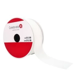 New 🥰 1.5" x 30ft. Taffeta Wired Glitter Ribbon by Celebrate It™ Christmas 🤩