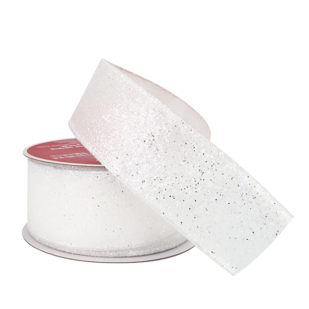 New 🥰 1.5" x 30ft. Taffeta Wired Glitter Ribbon by Celebrate It™ Christmas 🤩 2 New 🥰 1.5" x 30ft. Taffeta Wired Glitter Ribbon by Celebrate It™ Christmas 🤩 - Image 2