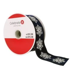 Best reviews of 😀 1.5" x 25ft. Faux Linen Wired Snowflakes Ribbon by Celebrate It™ 🎁 Christmas ❤️