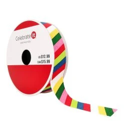 Budget 👏 7/8" x 24ft. Grosgrain Colors Ribbon by Celebrate It™ Christmas ⌛