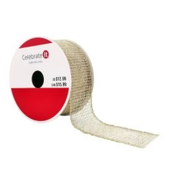 Hot Sale 🔔 1.5" x 30ft. Glitter Wired Net Ribbon by Celebrate It™ Christmas 🔥