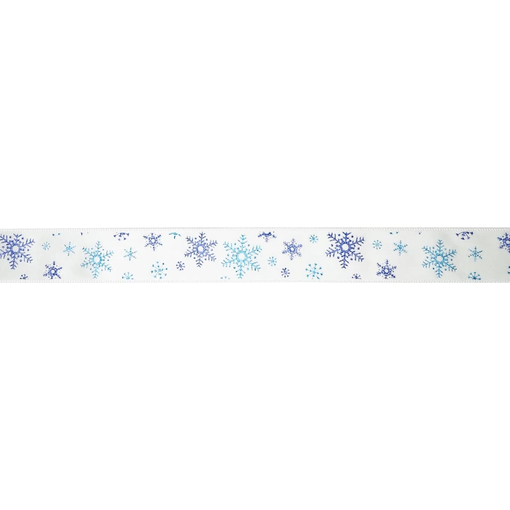 Cheap ⭐ 7/8" x 24ft. Satin Snowflake Ribbon by Celebrate It™ Christmas 🥰 3 Cheap ⭐ 7/8" x 24ft. Satin Snowflake Ribbon by Celebrate It™ Christmas 🥰 - Image 3