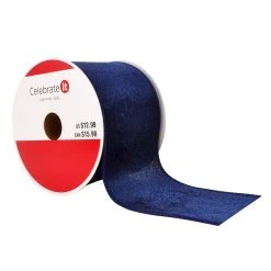 Outlet ❤️ 2.5" x 20ft. Velvet Wired Solid Ribbon by Celebrate It™ ⭐ Christmas ✔️