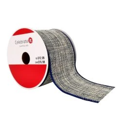 Hot Sale 😉 2.5" x 20ft. Faux Linen Wired Ribbon by Celebrate It™ ❄ Christmas 🛒