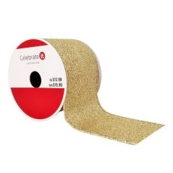 Cheap 😀 2.5" x 20ft. Taffeta Wired Glitter Ribbon by Celebrate It™ ✔️ Christmas ❤️
