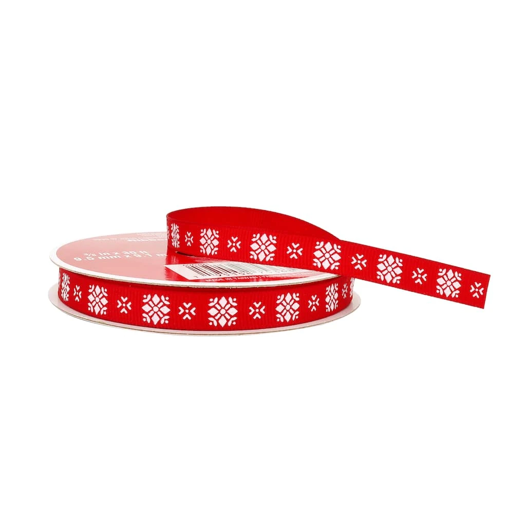 New π 3/8" x 30ft. Grosgrain Snowflake Ribbon by Celebrate It™ Christmas π 2 New π 3/8" x 30ft. Grosgrain Snowflake Ribbon by Celebrate It™ Christmas π - Image 2
