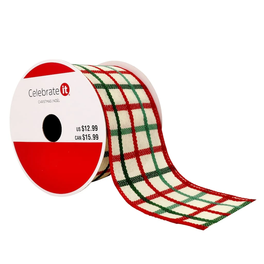 Buy β 2.5" x 20ft. Wired Squares Ribbon by Celebrate It™ 𧨠Christmas π 1 Buy β 2.5" x 20ft. Wired Squares Ribbon by Celebrate It™ 𧨠Christmas π