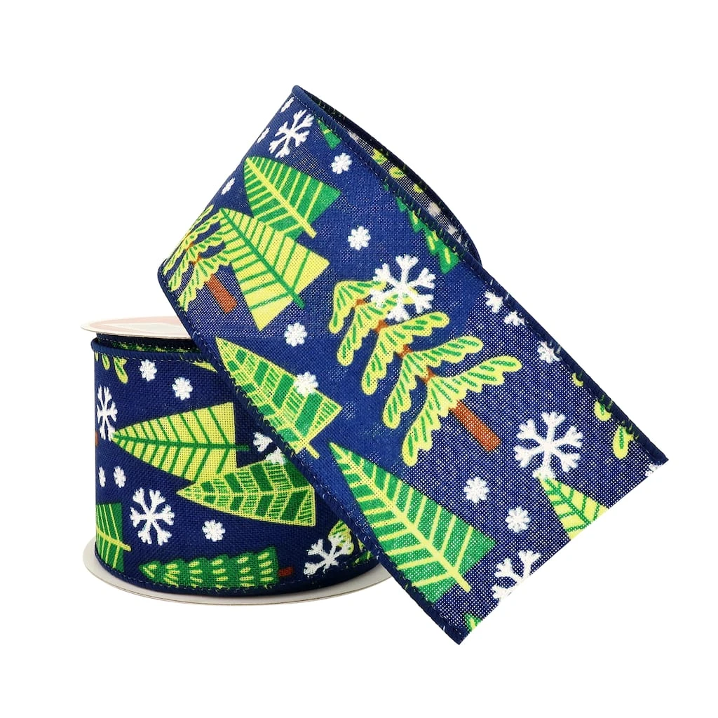 Best Pirce ❤️ 2.5" x 20ft. Faux Linen Wired Tree Ribbon by Celebrate It™ Christmas 👏 2 Best Pirce ❤️ 2.5" x 20ft. Faux Linen Wired Tree Ribbon by Celebrate It™ Christmas 👏 - Image 2