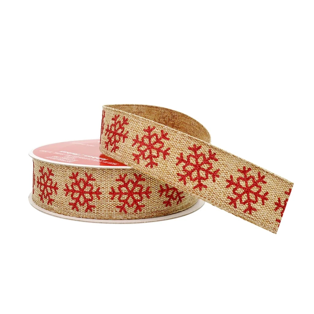 Best reviews of β 7/8" x 24ft. Faux Linen Snowflake Ribbon by Celebrate It™ π Christmas π 2 Best reviews of β 7/8" x 24ft. Faux Linen Snowflake Ribbon by Celebrate It™ π Christmas π - Image 2
