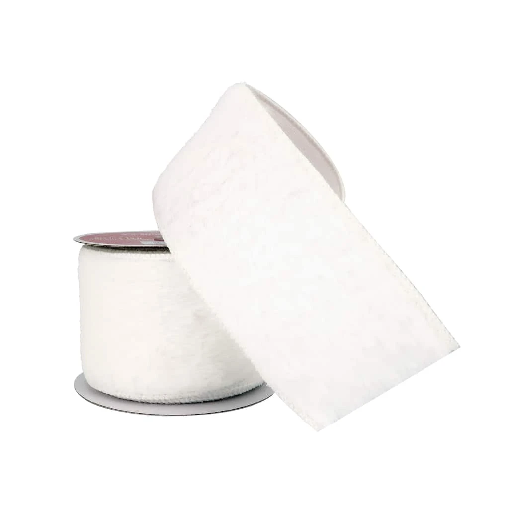 Brand new β 2.5" x 15ft. Faux Fur Wired Solid Ribbon by Celebrate It™ Christmas π 2 Brand new β 2.5" x 15ft. Faux Fur Wired Solid Ribbon by Celebrate It™ Christmas π - Image 2