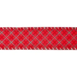 Best Pirce ⌛ 2.5" x 20ft. Faux Linen Wired Windowpane Ribbon by Celebrate It™ 😉 Christmas ✨ -Celebrate It Sales Shop 10696304 3