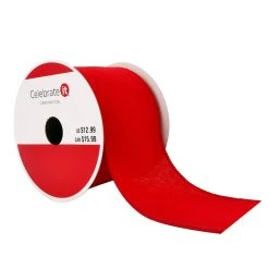 Best Pirce 🌟 2.5" x 20ft. Wired Solid Ribbon by Celebrate It® Christmas 🎁