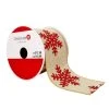 New 🔥 2.5" x 20ft. Faux Linen Wired Snowflake Ribbon by Celebrate It® 😉 Christmas ✔️