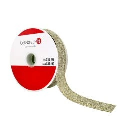 Flash Sale ⭐ 7/8" x 24ft. Sheer Wired Glitter Ribbon by Celebrate It® Christmas 😍