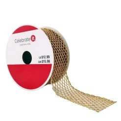 Outlet 💯 1.5" x 25ft. Wired Mesh Ribbon by Celebrate It® Christmas 👍