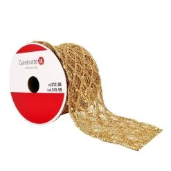 Outlet 😉 2.5" x 18ft. Mesh Wired Lattice Ribbon by Celebrate It® Christmas 😀