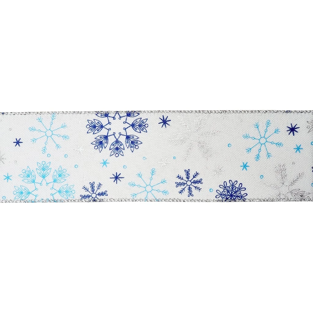 Brand new 💯 2.5" x 20ft. Taffeta Wired Foil Snowflake Ribbon by Celebrate It® Christmas 🤩 3 Brand new 💯 2.5" x 20ft. Taffeta Wired Foil Snowflake Ribbon by Celebrate It® Christmas 🤩 - Image 3