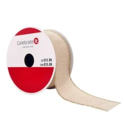 Flash Sale 🥰 1.5" x 30ft. Metallic Wired Ribbon by Celebrate It® 🛒 Christmas ⭐