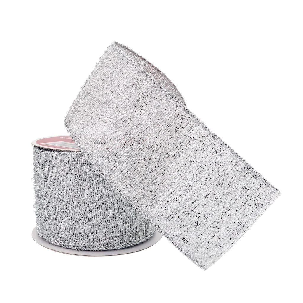 Cheapest 🥰 2.5" x 20ft. Wired Tinsel Fabric Ribbon by Celebrate It® ✔️ Christmas ⌛ 2 Cheapest 🥰 2.5" x 20ft. Wired Tinsel Fabric Ribbon by Celebrate It® ✔️ Christmas ⌛ - Image 2