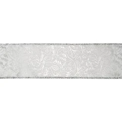 Flash Sale ❤️ 2.5" x 20ft. Faux Linen Foil Wired Ribbon by Celebrate It® 🌟 Christmas ⭐ -Celebrate It Sales Shop 10696349 3