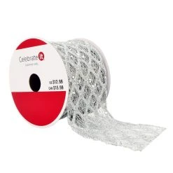 Deals 🤩 2.5" x 18ft. Glitter Wired Mesh Ribbon by Celebrate It® Christmas 🧨