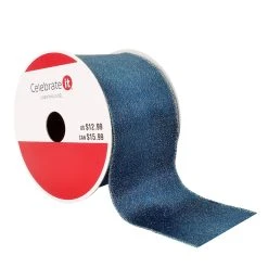 New ⌛ 2.5" x 20ft. Shimmer Wired Solid Ribbon by Celebrate It® ❄ Christmas 🔔