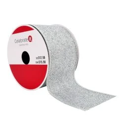 Coupon 🧨 2.5" x 20ft. Sheer Metallic Wired Glitter Ribbon by Celebrate It® Christmas 💯
