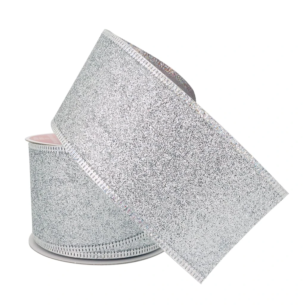 Coupon 🧨 2.5" x 20ft. Sheer Metallic Wired Glitter Ribbon by Celebrate It® Christmas 💯 2 Coupon 🧨 2.5" x 20ft. Sheer Metallic Wired Glitter Ribbon by Celebrate It® Christmas 💯 - Image 2